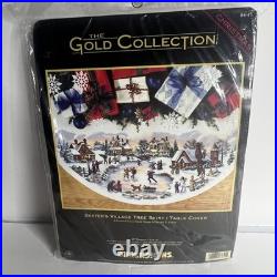 Dimensions Gold Collection Skater's Village Cross Stitch Tree Skirt Christmas Dimensions Gold Collection Skater's Village Cross Stitch Tree Skirt Christmas