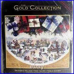 Dimensions Gold Collection Skater's Village Cross Stitch Tree Skirt Christmas Dimensions Gold Collection Skater's Village Cross Stitch Tree Skirt Christmas