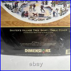Dimensions Gold Collection Skater's Village Cross Stitch Tree Skirt Christmas Dimensions Gold Collection Skater's Village Cross Stitch Tree Skirt Christmas