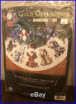 Dimensions Gold Collection St. Nicholas Tree Skirt Table Cover Cross Stitch Kit
