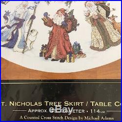 Dimensions Gold Collection St. Nicholas Tree Skirt Table Cover Cross Stitch Kit