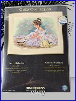 Dimensions Gold Collection Sweet Ballerina 35245 Cross Stitch 15x11 NEW