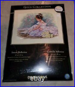 Dimensions Gold Collection Sweet Ballerina Counted Cross Stitch Kit 15x11