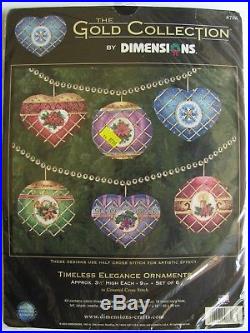 Dimensions Gold Collection Timeless Elegance Ornaments Cross Stitch Kit 8706