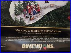 Dimensions Gold Collection VILLAGE SCENE STOCKING Cross Stitch Stocking 1997 Dimensions Gold Collection VILLAGE SCENE STOCKING Cross Stitch Stocking 1997