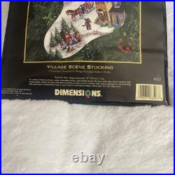 Dimensions Gold Collection VTG Cross Stitch Village Scene Stocking 16 8527 Dimensions Gold Collection VTG Cross Stitch Village Scene Stocking 16 8527