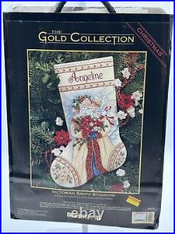 Dimensions Gold Collection Victorian Santa Stocking Christmas Cross Stitch 8479