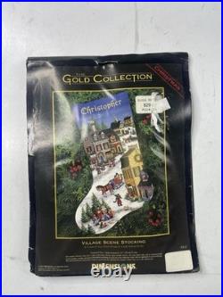 Dimensions Gold Collection Village Scene Stocking Count CrossStitch Kit 8527 NEW