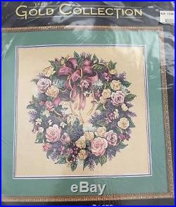 Dimensions Gold Collection WREATH OF ROSES Counted Cross Stitch Kit 3837 NEW