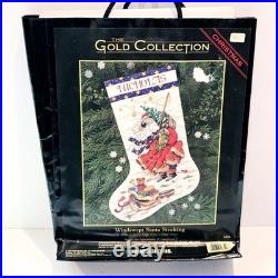 Dimensions Gold Collection Windswept Santa Stocking Kit Cross Stitch 8496