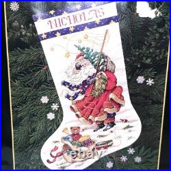Dimensions Gold Collection Windswept Santa Stocking Kit Cross Stitch 8496