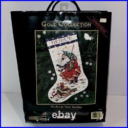 Dimensions Gold Collection Windswept Santa Stocking Kit Cross Stitch 8496