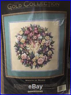 Dimensions Gold Collection Wreath of Roses Counted Cross Stitch Kit #3837