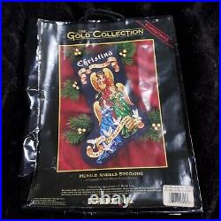 Dimensions Gold Herald Angels 16 Stocking Counted Cross Kit 8531 OPEN COMPLETE