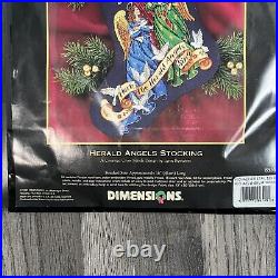 Dimensions Gold Herald Angels 16 Stocking Counted Cross Kit 8531 Sealed 1997