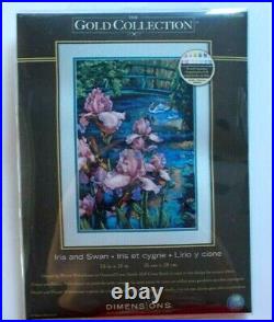 Dimensions Gold Iris and Swan Cross Stitch Kit 70-35264 NEW and GIFT QUALITY