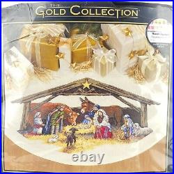 Dimensions Gold NATIVITY SCENE Tree Skirt Cross Stitch Kit Christmas 8814 2007