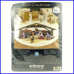 Dimensions Gold NATIVITY SCENE Tree Skirt Cross Stitch Kit Christmas 8814 2007