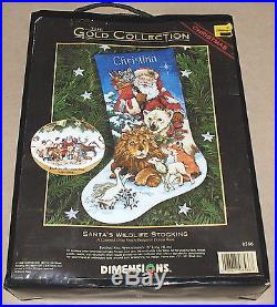Dimensions Gold / Race Christmas Santa's Wildlife Stocking Cross Stitch Kit
