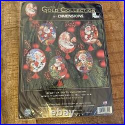 Dimensions Gold SPIRIT OF SANTA ORNAMENTS Cross Stitch 8755 Set of 6 SEALED