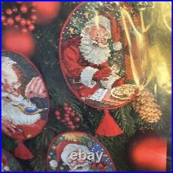 Dimensions Gold SPIRIT OF SANTA ORNAMENTS Cross Stitch 8755 Set of 6 SEALED