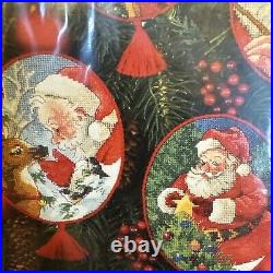 Dimensions Gold SPIRIT OF SANTA ORNAMENTS Cross Stitch 8755 Set of 6 SEALED