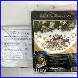 Dimensions Gold Santas Wildlife Tree Skirt & Stocking Cross Stitch Kits Bundle