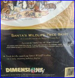 Dimensions Gold Santas Wildlife Tree Skirt & Stocking Cross Stitch Kits Bundle