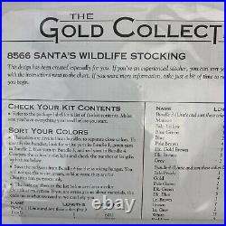 Dimensions Gold Santas Wildlife Tree Skirt & Stocking Cross Stitch Kits Bundle