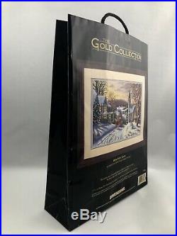 Dimensions Gold WINTRY EVE Counted Cross Stitch Kit #3854 church sleigh snow