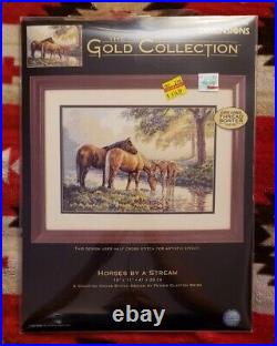 Dimensions HORSES BY A STREAM Counted Cross Stitch Kit Gold Coll. Weirs 35174