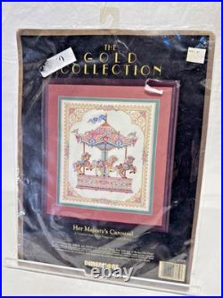 Dimensions Her Majesty's Carousel The Gold Collection Cross Stitch Kit Vintage