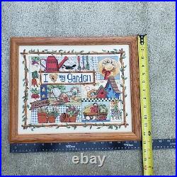 Dimensions I LOVE MY GARDEN 1996 Cross Stitch Kit #3833 Barbara Mock Framed Dimensions I LOVE MY GARDEN 1996 Cross Stitch Kit #3833 Barbara Mock Framed