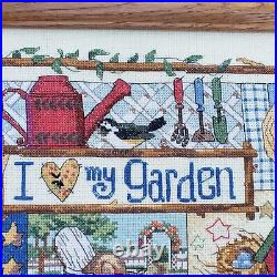 Dimensions I LOVE MY GARDEN 1996 Cross Stitch Kit #3833 Barbara Mock Framed Dimensions I LOVE MY GARDEN 1996 Cross Stitch Kit #3833 Barbara Mock Framed