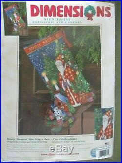 Dimensions Merry Moment Santa Christmas Needlepoint Stocking Kit 9126 NOS 2001