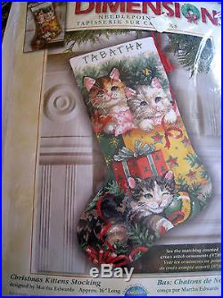Dimensions Needlepoint Holiday Stocking Craft Kit, CHRISTMAS KITTENS, 9137, Edwards