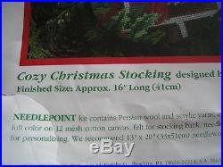 Dimensions Needlepoint Holiday Stocking Kit, COZY CHRISTMAS, Himsworth, 9101,16