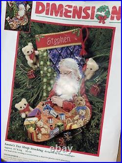 Dimensions Needlepoint Kit 9123 Santa's Toy Shop Christmas Stocking Vintage
