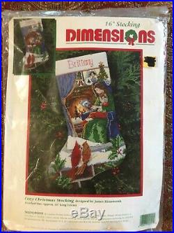 Dimensions Needlepoint Kit COZY CHRISTMAS STOCKING #9101 Sealedby J. Himsworth