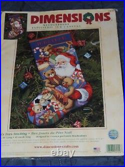 Dimensions Needlepoint SANTA'S TOYS Stocking Kit 9129 16 New