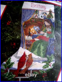 Dimensions Needlepoint Stocking Kit, CHRISTMAS COZY, Himsworth, Mom Child, 9101,16
