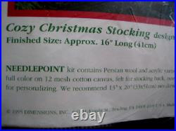 Dimensions Needlepoint Stocking Kit, CHRISTMAS COZY, Himsworth, Mom, Child, 9101,16