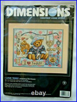 Dimensions / Nita Showers I Love Teddy Counted Cross Stitch Kit