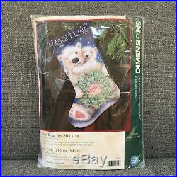 Dimensions Polar Bear Joy Stocking Needlepoint Kit Christmas 9140 12 mesh 2007