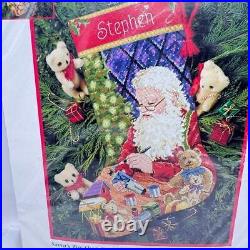 Dimensions Santa's Toy Christmas Stocking Needlepoint Kit 16 original pkg #9123 Dimensions Santa's Toy Christmas Stocking Needlepoint Kit 16 original pkg #9123