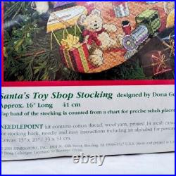 Dimensions Santa's Toy Christmas Stocking Needlepoint Kit 16 original pkg #9123 Dimensions Santa's Toy Christmas Stocking Needlepoint Kit 16 original pkg #9123