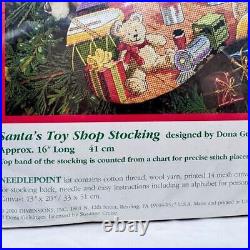 Dimensions Santa's Toy Christmas Stocking Needlepoint Kit 16 original pkg #9123 Dimensions Santa's Toy Christmas Stocking Needlepoint Kit 16 original pkg #9123