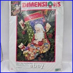 Dimensions Santa's Toy Christmas Stocking Needlepoint Kit 16 original pkg #9123 Dimensions Santa's Toy Christmas Stocking Needlepoint Kit 16 original pkg #9123