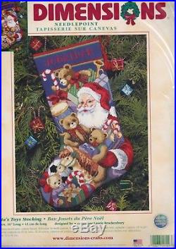 Dimensions Santa's Toys Bears Needlepoint Stocking Kit Christmas 9129