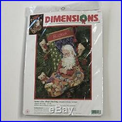Dimensions Santas Toy Shop Stocking Needlepoint Kit Teddies Toys Train 9123